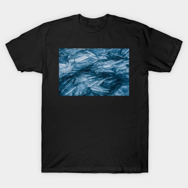 Blue Frozen Ice Shards in Winter I T-Shirt by Amy-K-Mitchell